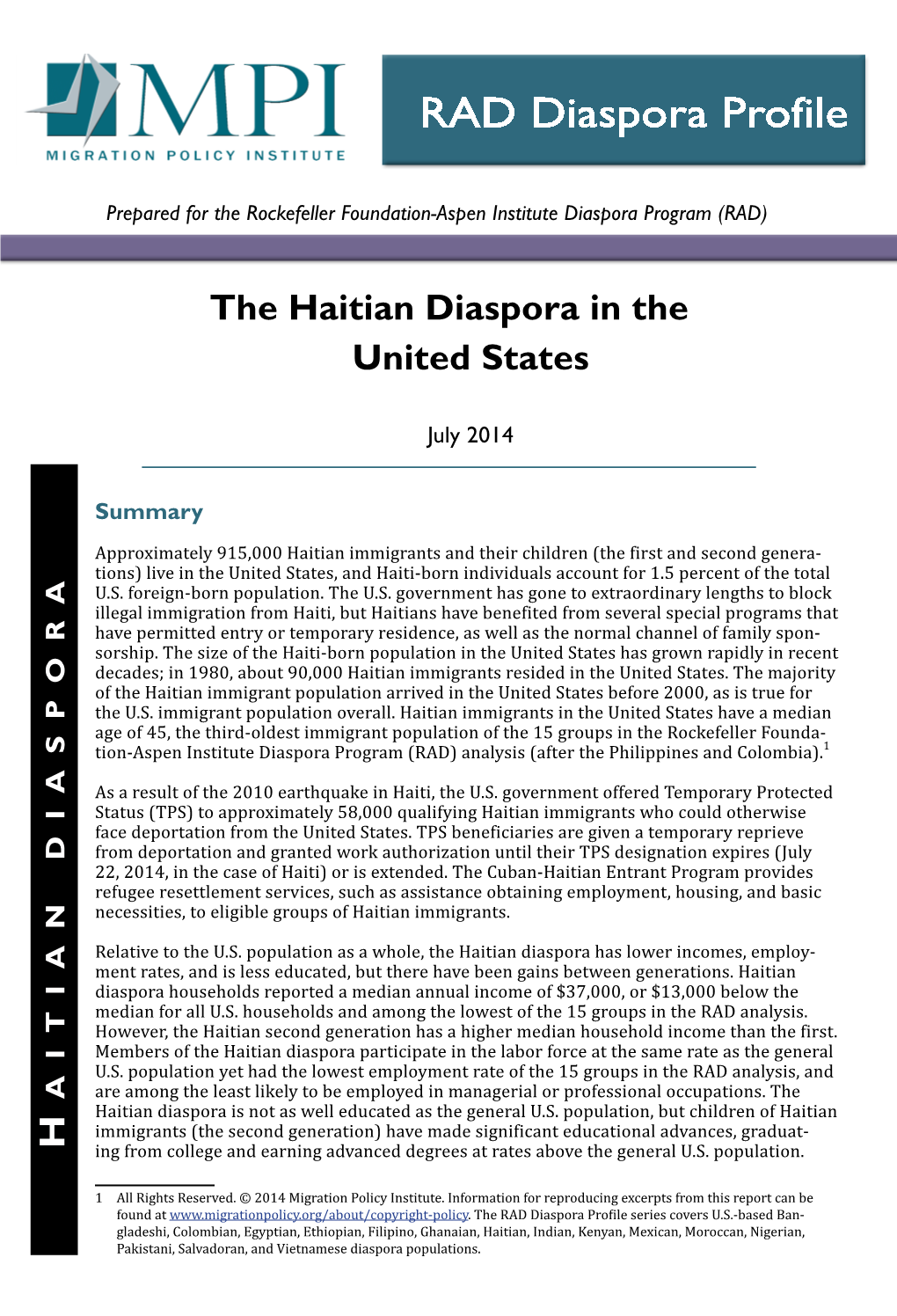 The Haitian Diaspora in the United States