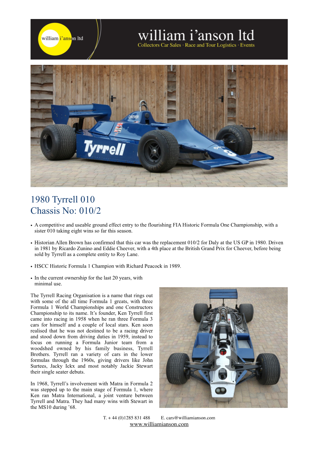 Tyrrell 010/2 Description AB