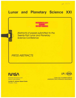 Press Abstracts Twenty-First Lunar and Planetary Science Conference
