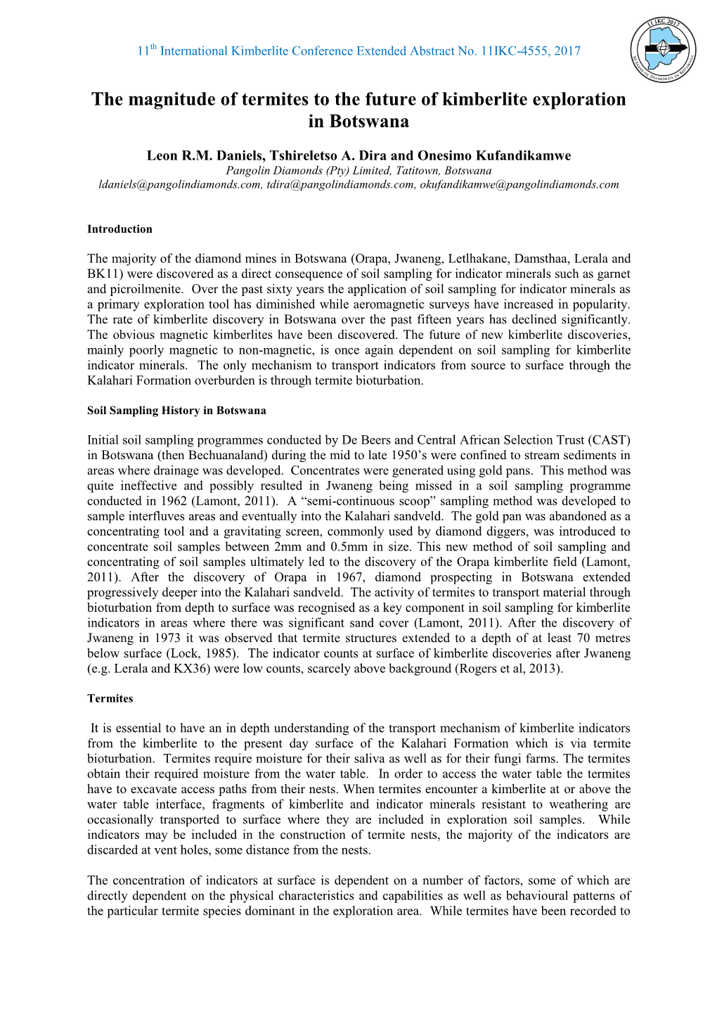 The Magnitude of Termites to the Future of Kimberlite Exploration in Botswana