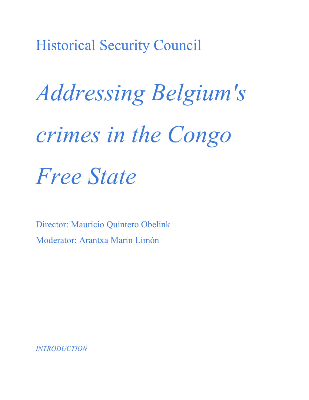 Addressing Belgium's Crimes in the Congo Free State