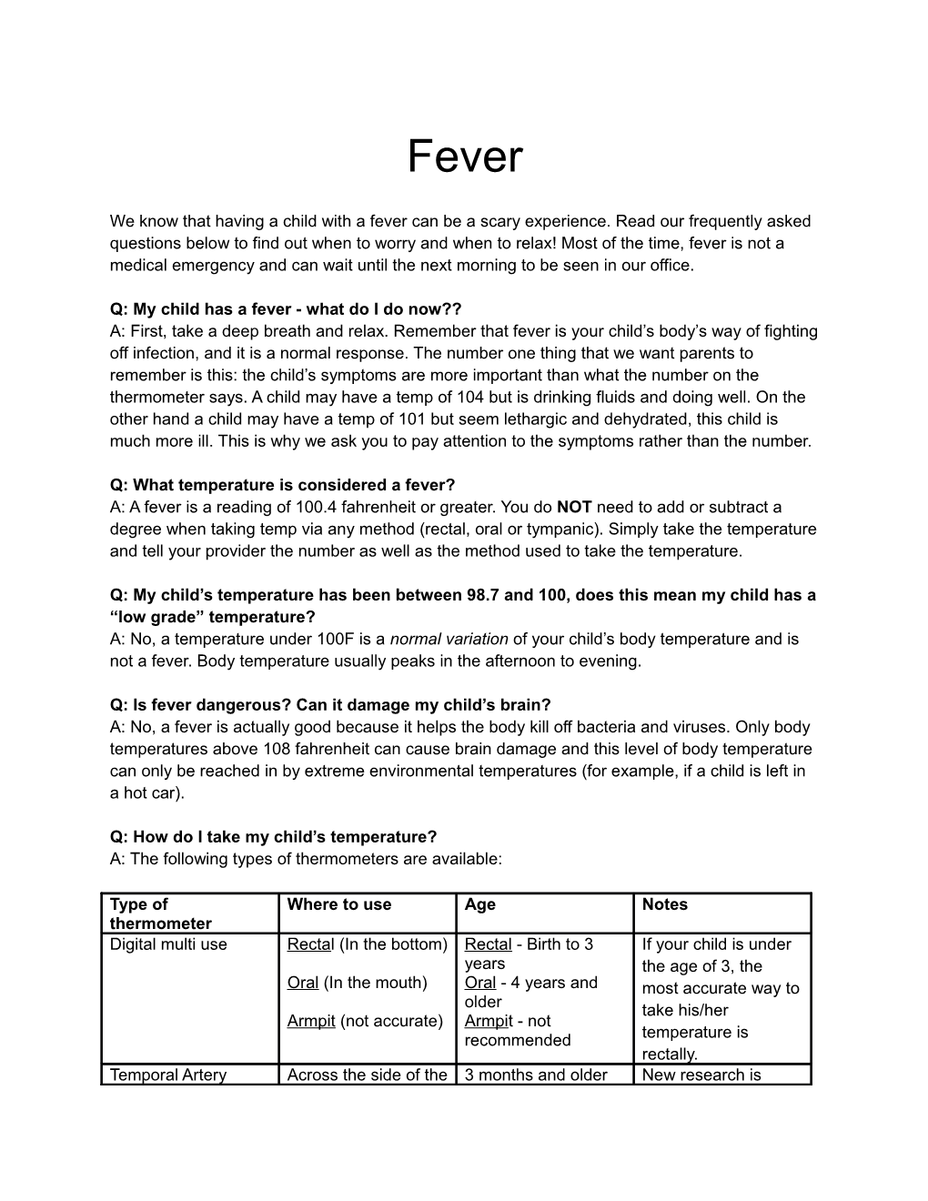 We Know That Having a Child with a Fever Can Be a Scary Experience