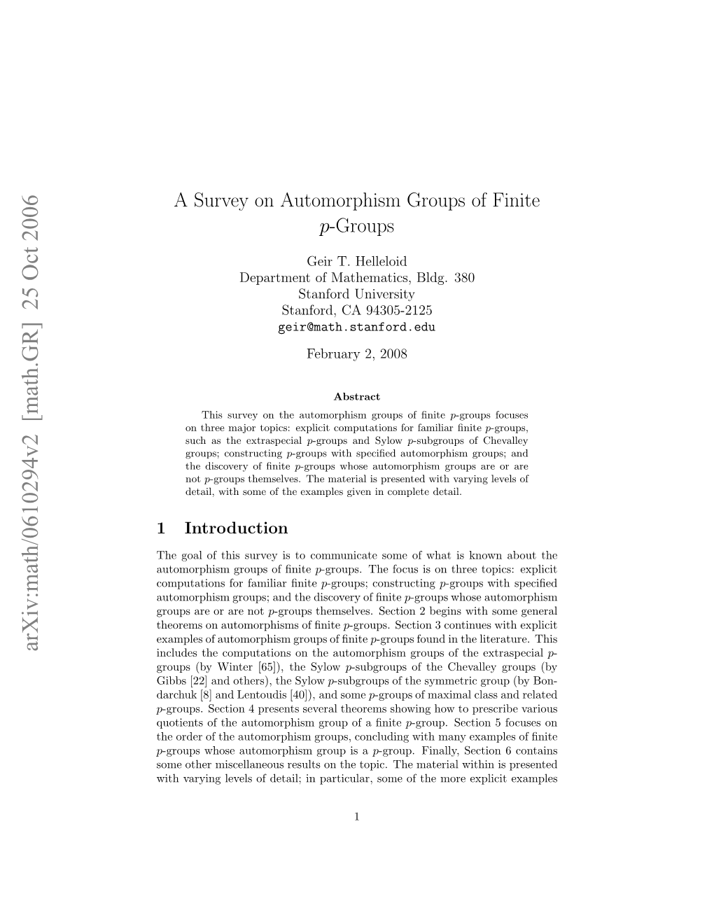 A Survey on Automorphism Groups of Finite P-Groups