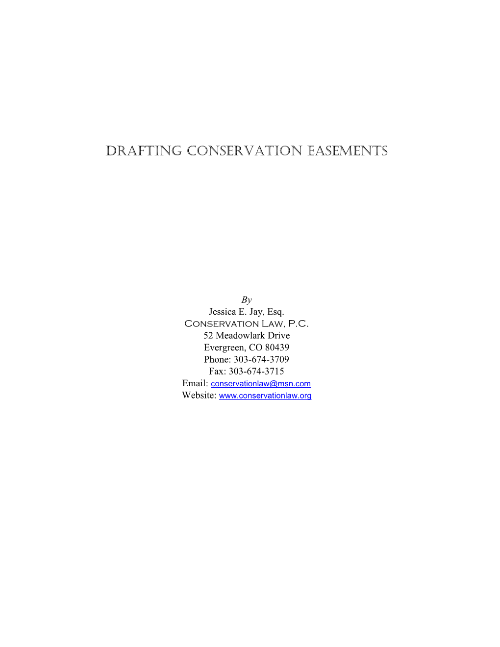 Drafting CONSERVATION Easements