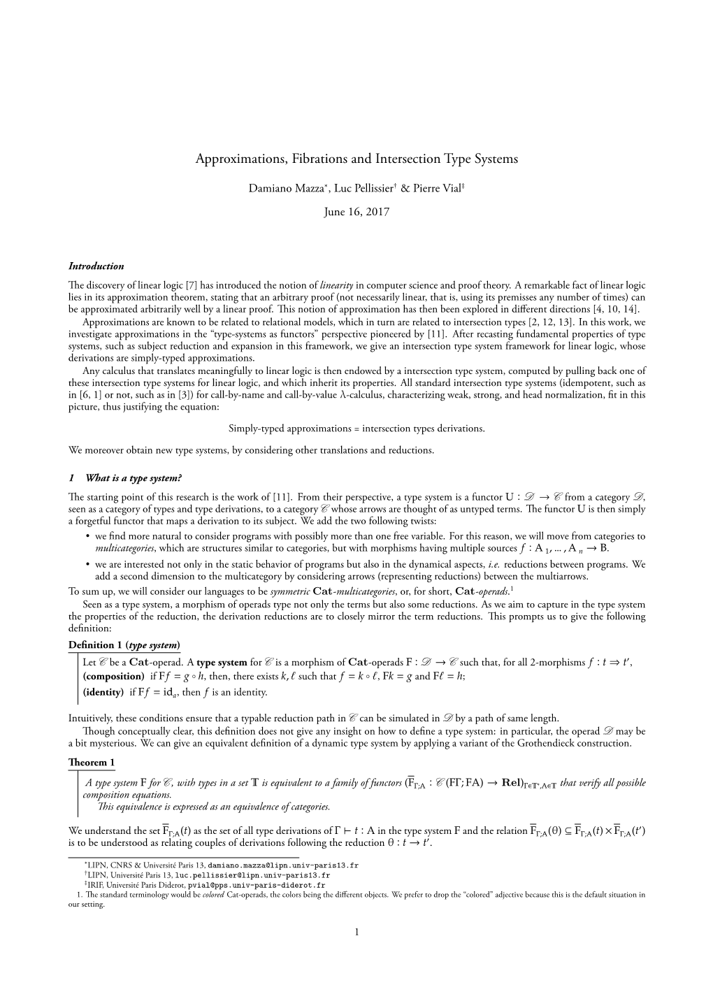 Approximations, Fibrations and Intersection Type Systems