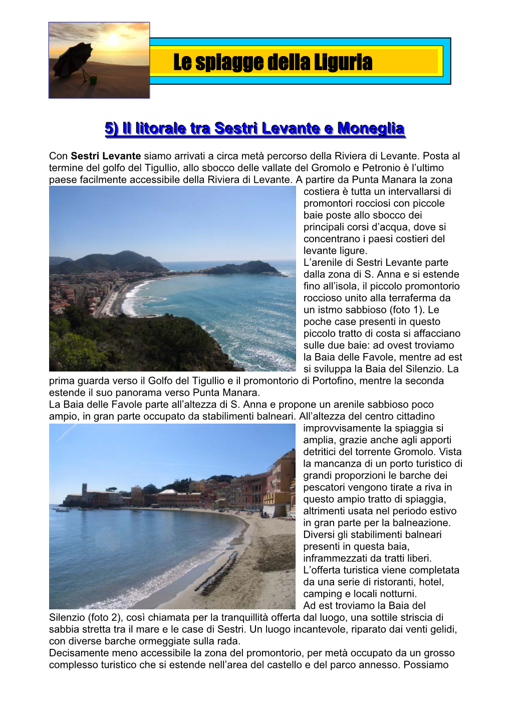 Le Spiagge Della Liguria