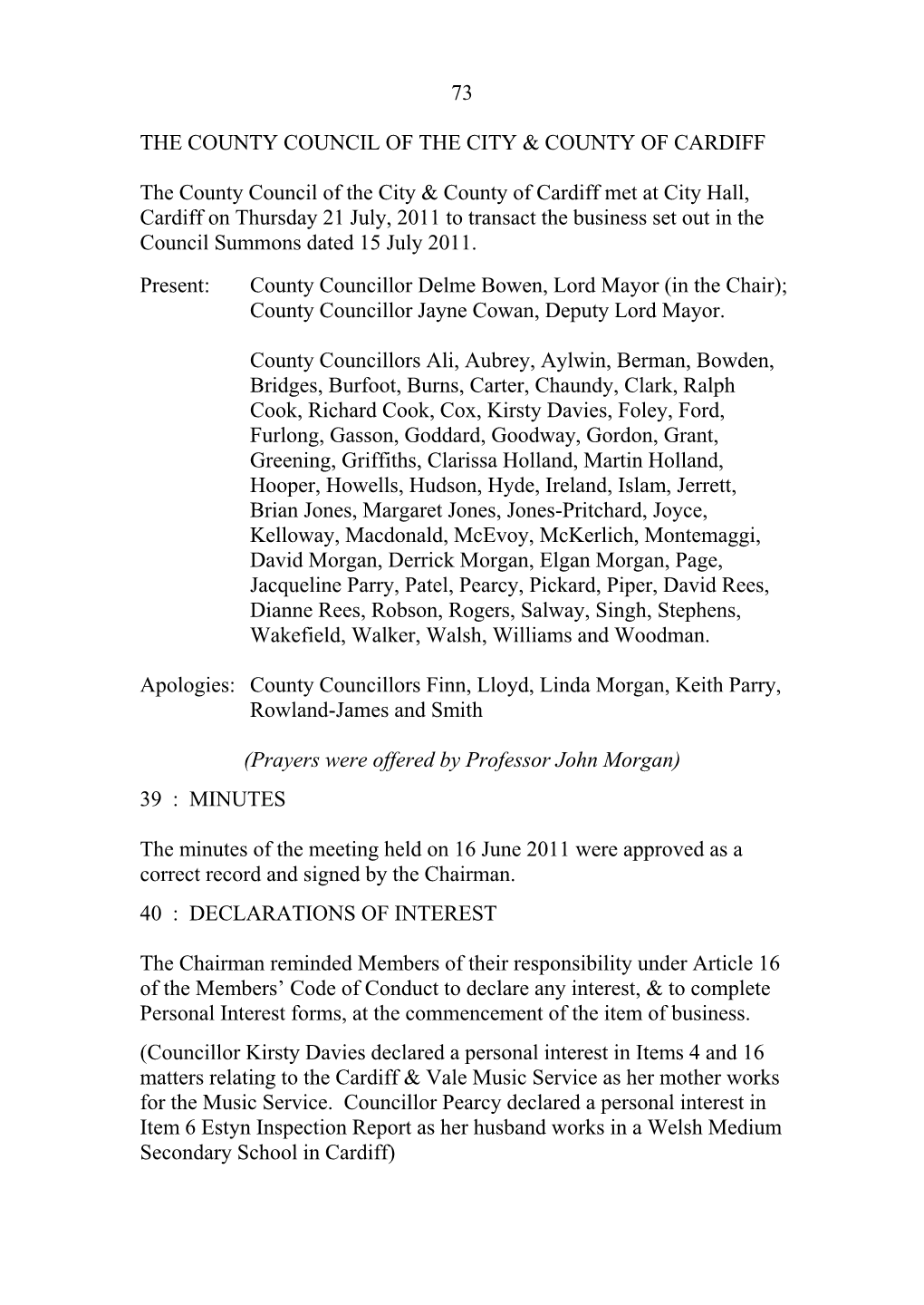 Council Minutes 21/07/11 (197K)