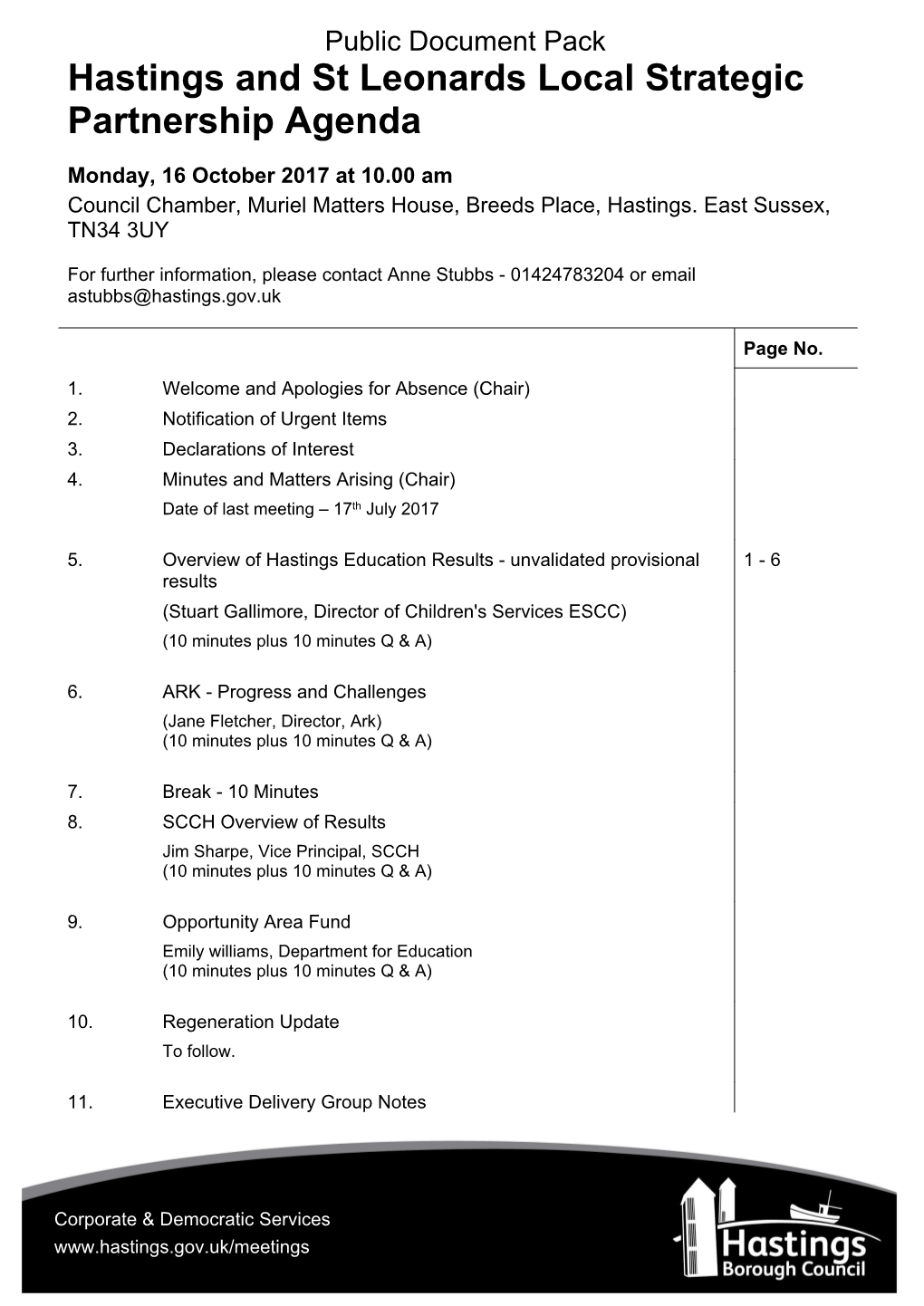 (Public Pack)Agenda Document for Hastings and St Leonards Local