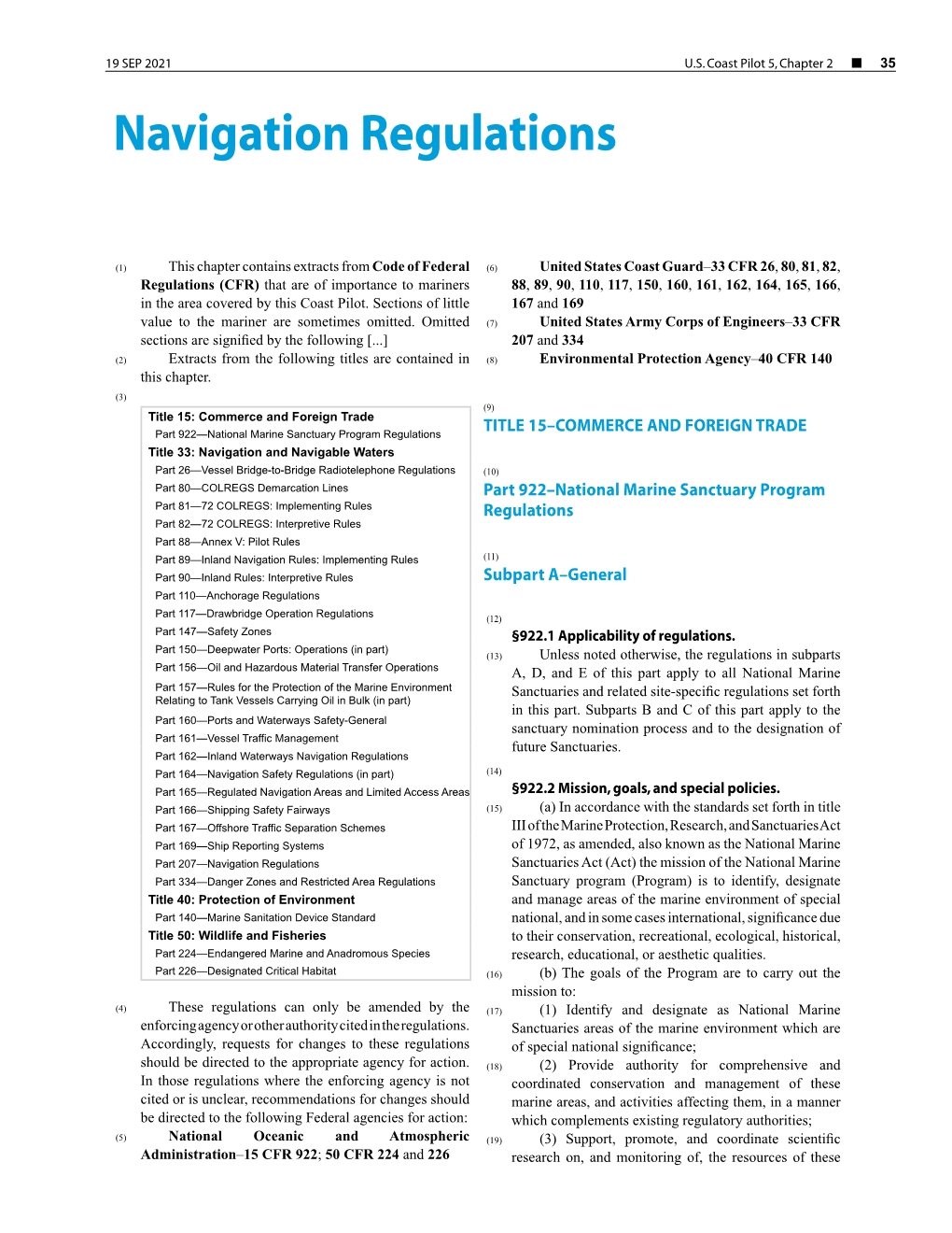 Navigation Regulations