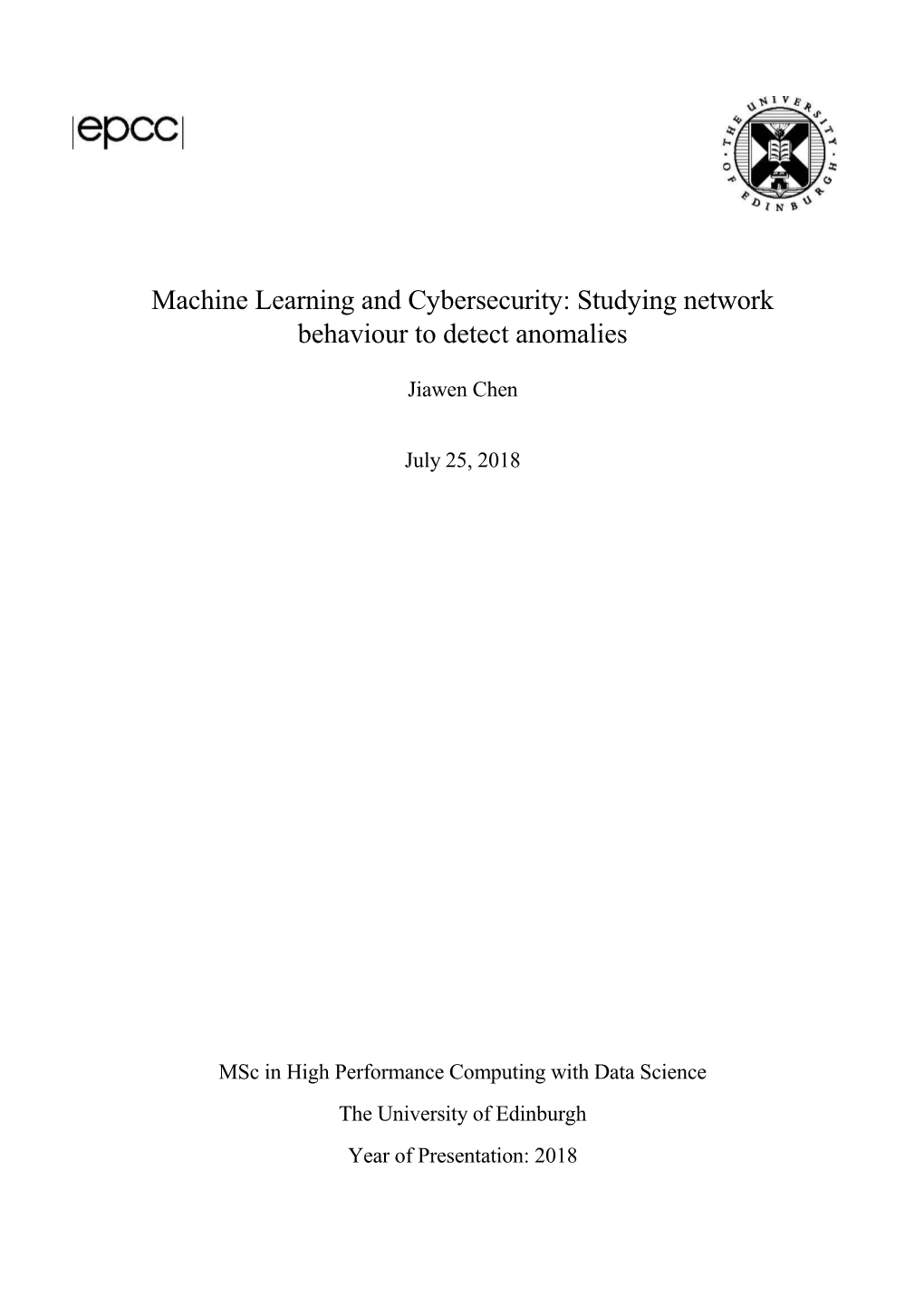 Machine Learning and Cybersecurity: Studying Network Behaviour to Detect Anomalies