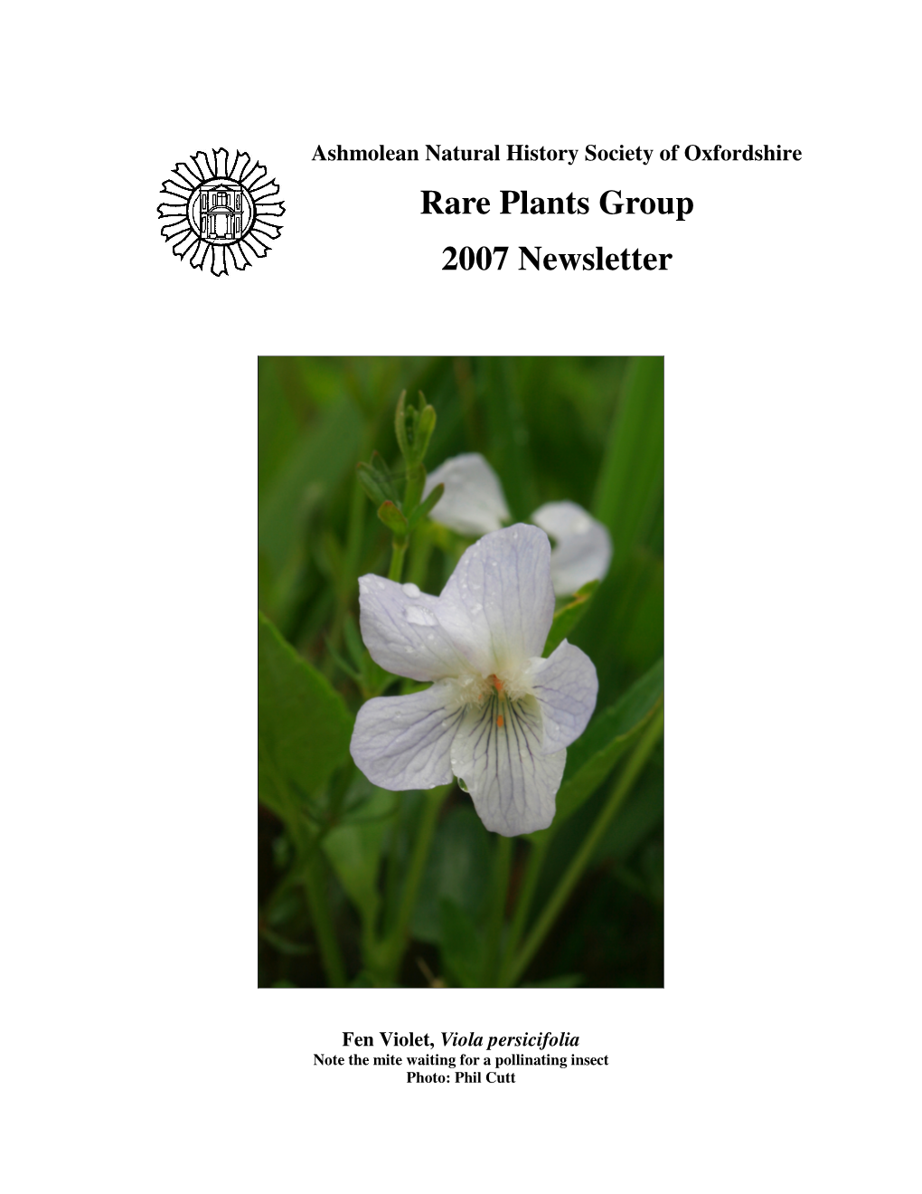 Rare Plants Group 2007 Newsletter