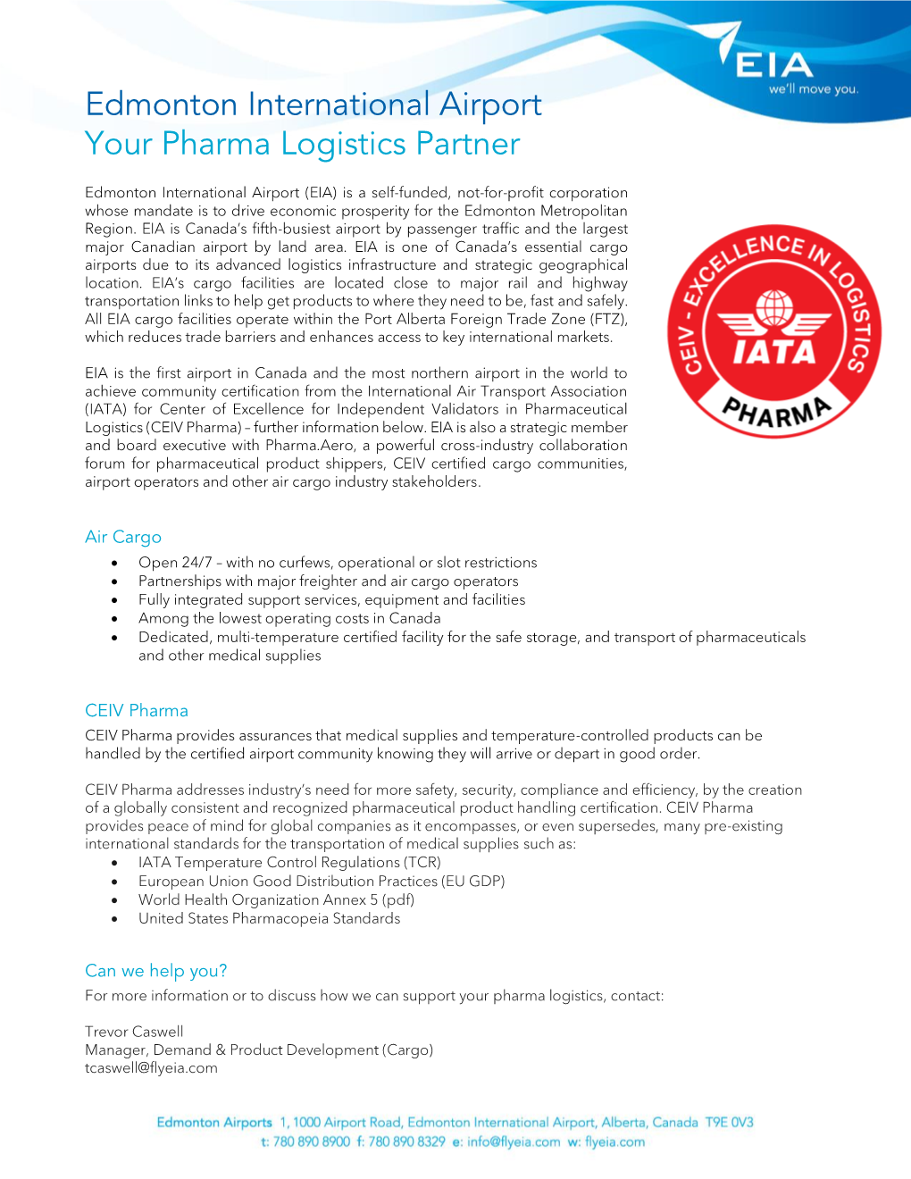 Edmonton International Airport Your Pharma Logistics Partner