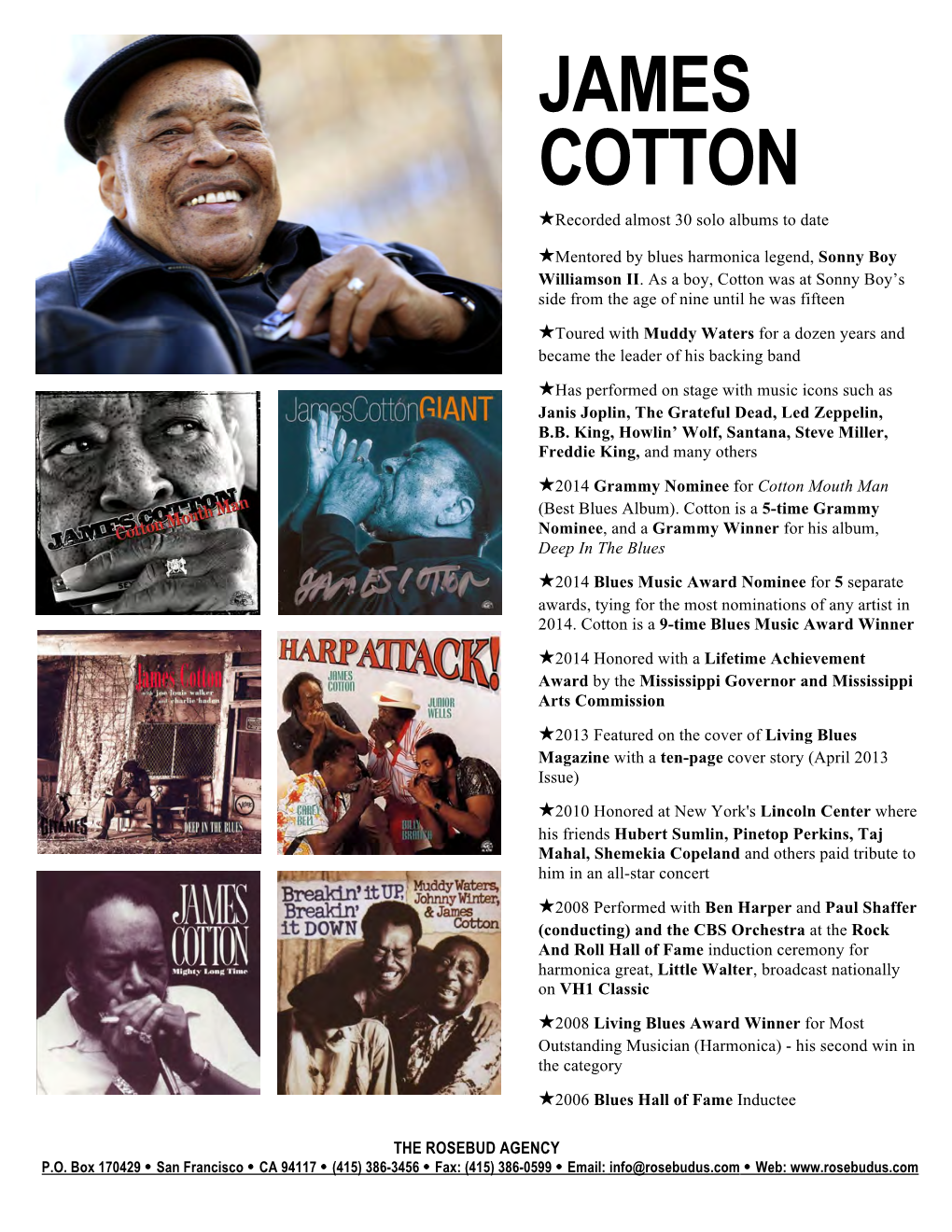 JAMES COTTON ★Recorded Almost 30 Solo Albums to Date
