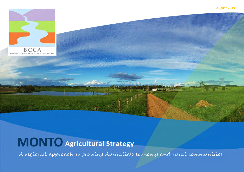 MONTO Agricultural Strategy a Regional Approach to Growing Australia’S Economy and Rural Communities