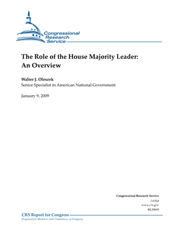 The Role of the House Majority Leader
