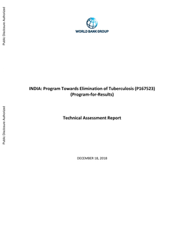 INDIA: Program Towards Elimination of Tuberculosis (P167523)