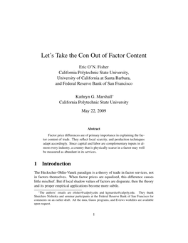Let's Take the Con out of Factor Content