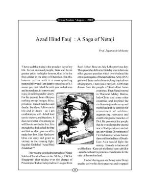 Azad Hind Fauj : a Saga of Netaji