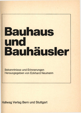Bauhaus Und Bauhäusler