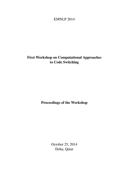 Proceedings of the First Workshop on Computational Approaches to Code