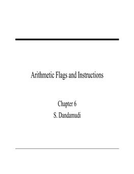 Arithmetic Flags and Instructions