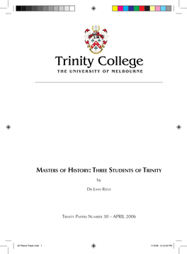 Three Students of Trinity Trinity Papers