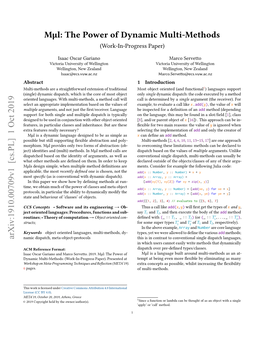 The Power of Dynamic Multi-Methods (Work-In-Progress Paper)