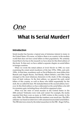 Chapter 1. What Is Serial Murder? 3