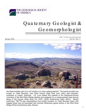 Quaternary Geology & Geomorphology Division Officers