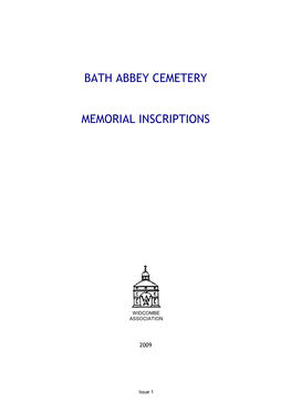 Bath Abbey Cemetery Memorial Inscriptions
