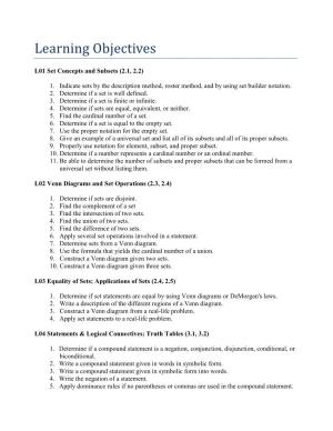MGF 1106 Learning Objectives
