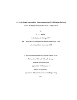 A Circuit-Based Approach for the Compensation of Self-Heating-Induced