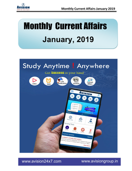 Monthly Current Affairs January 2019
