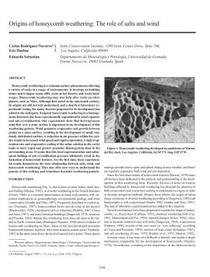 Origins of Honeycomb Weathering: the Role of Salts and Wind