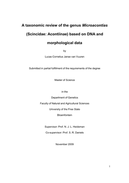 A Taxonomic Review of the Genus Microacontias FINAL