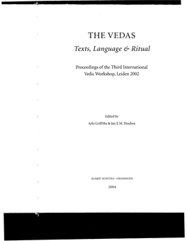 THE VEDAS Texts, Language & Ritual