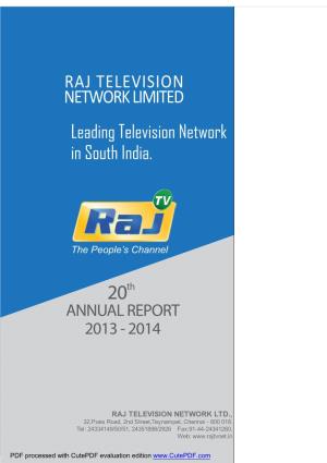 RAJ TELEVISION NETWORK LIMITED Leading Television Network in South India