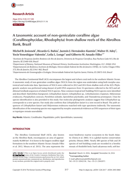 A Taxonomic Account of Non-Geniculate Coralline Algae (Corallinophycidae, Rhodophyta) from Shallow Reefs of the Abrolhos Bank, Brazil