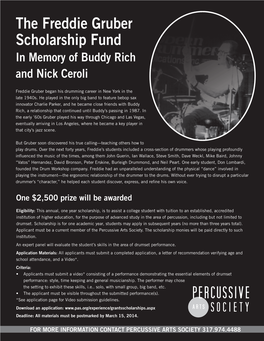 The Freddie Gruber Scholarship Fund in Memory of Buddy Rich and Nick Ceroli