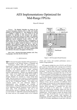 AES Implementations Optimized for Mid-Range Fpgas