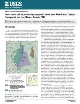 Assessment of Continuous Gas Resources in the Horn River Basin, Cordova Embayment, and Liard Basin, Canada, 2019