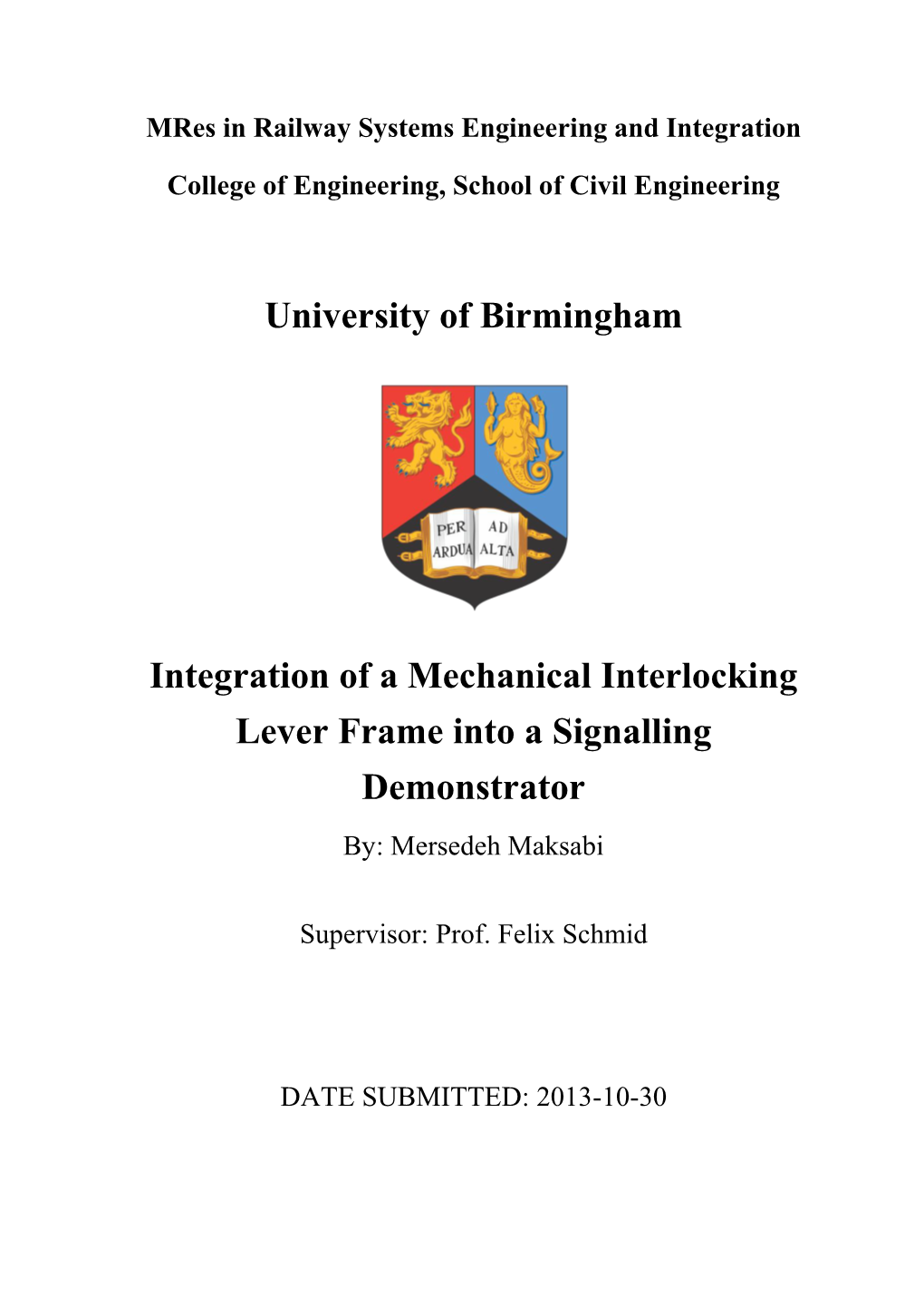 Integration of a Mechanical Interlocking Lever Frame Into a Signalling