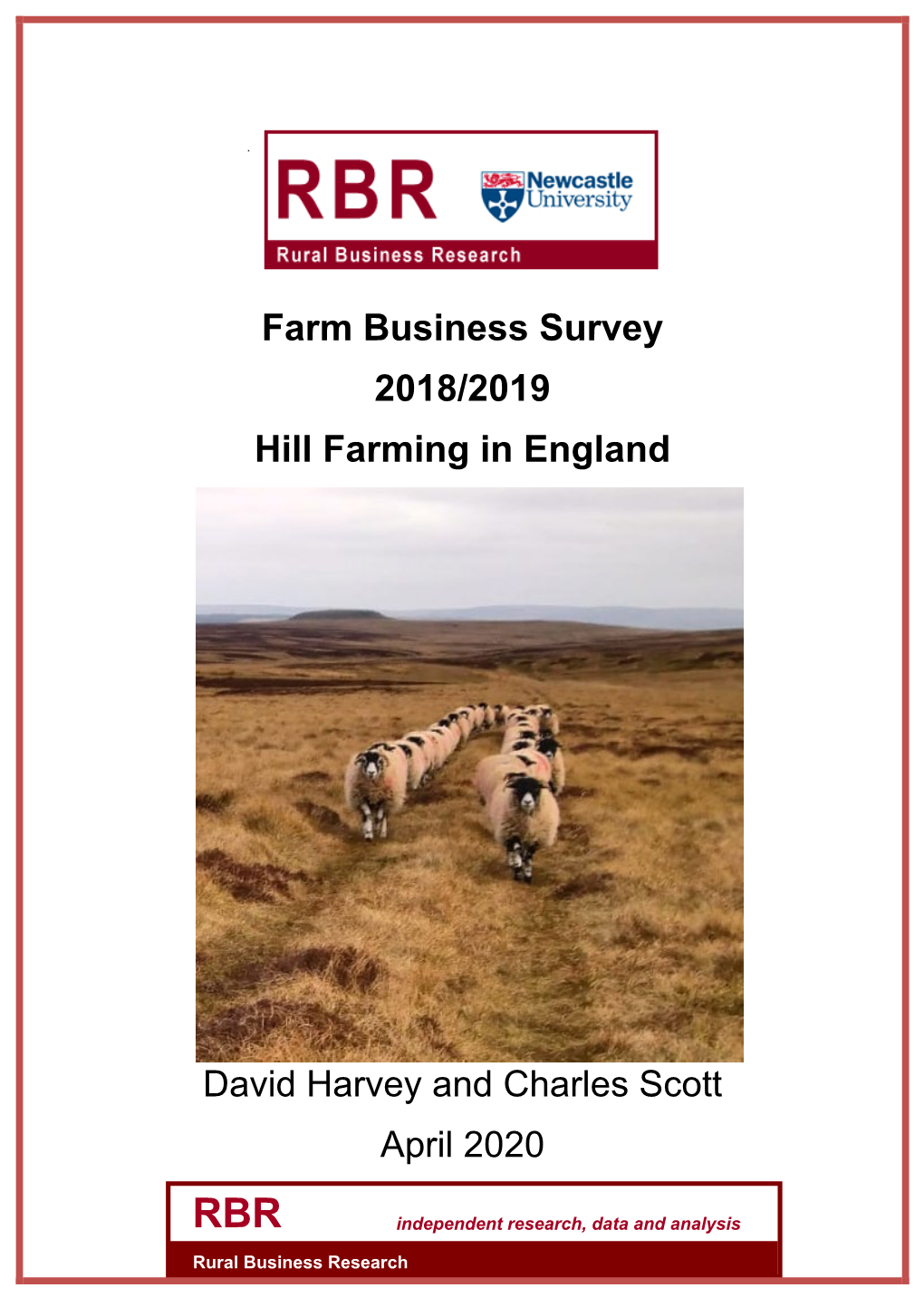 Farm Business Survey 2018/2019 Hill Farming in England