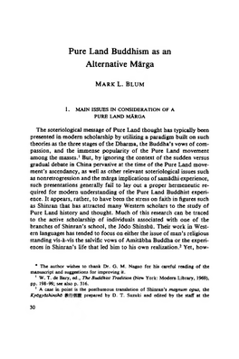 Pure Land Buddhism As an Alternative Marga