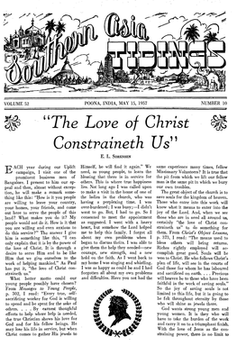 "The Love of Christ Constraineth Us" E