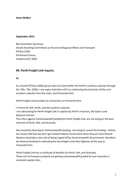 Perth Freight Link Inquiry