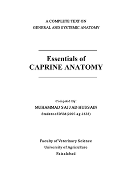 Essentials of CAPRINE ANATOMY