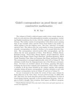 Gödel's Correspondence on Proof Theory and Constructive Mathematics