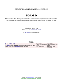Coatue CT 92 LLC Form D Filed 2020-12-14