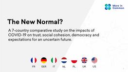 The New Normal? a 7-Country Comparative Study on the Impacts of COVID-19 on Trust, Social Cohesion, Democracy and Expectations for an Uncertain Future